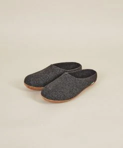 Kyrgies Best Sellers Women's Molded Sole Low Back Wool Slippers - Charcoal