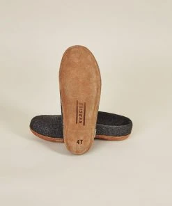 Kyrgies Best Sellers Women's Molded Sole Low Back Wool Slippers - Charcoal