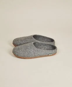 Kyrgies Best Sellers Women's Natural Sole Low Back Wool Slippers - Gray