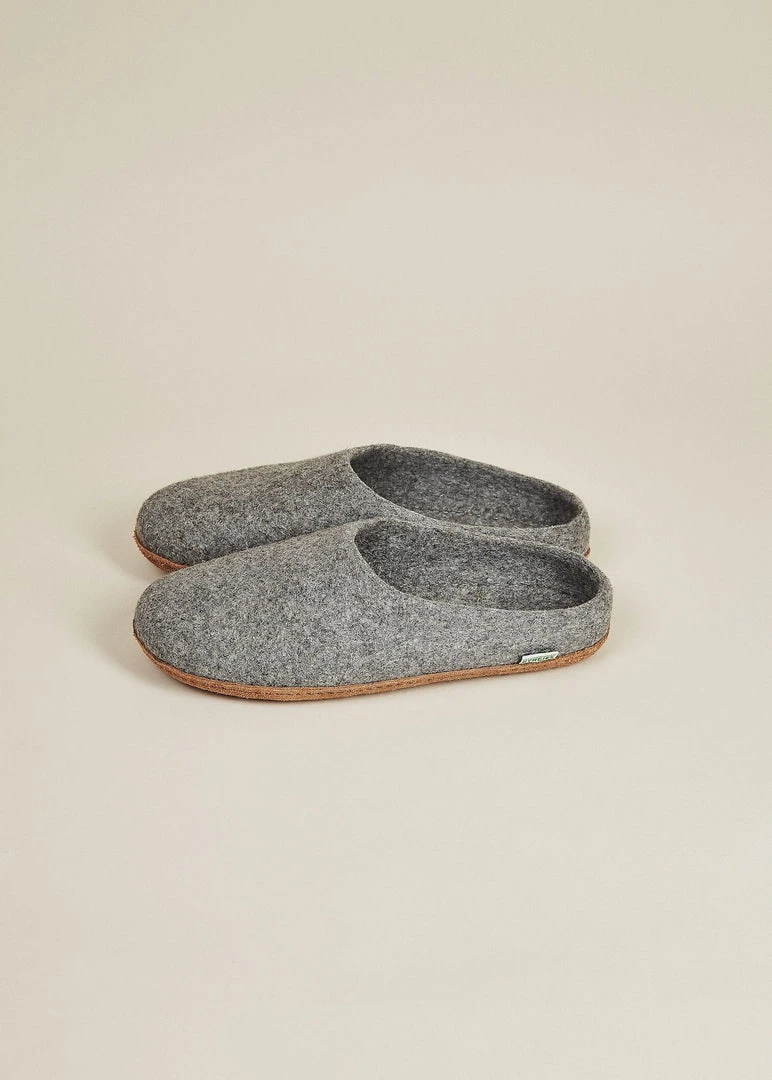 Kyrgies Best Sellers Women's Natural Sole Low Back Wool Slippers - Gray Kyrgies Best Sellers Women's Natural Sole Low Back Wool Slippers - Gray