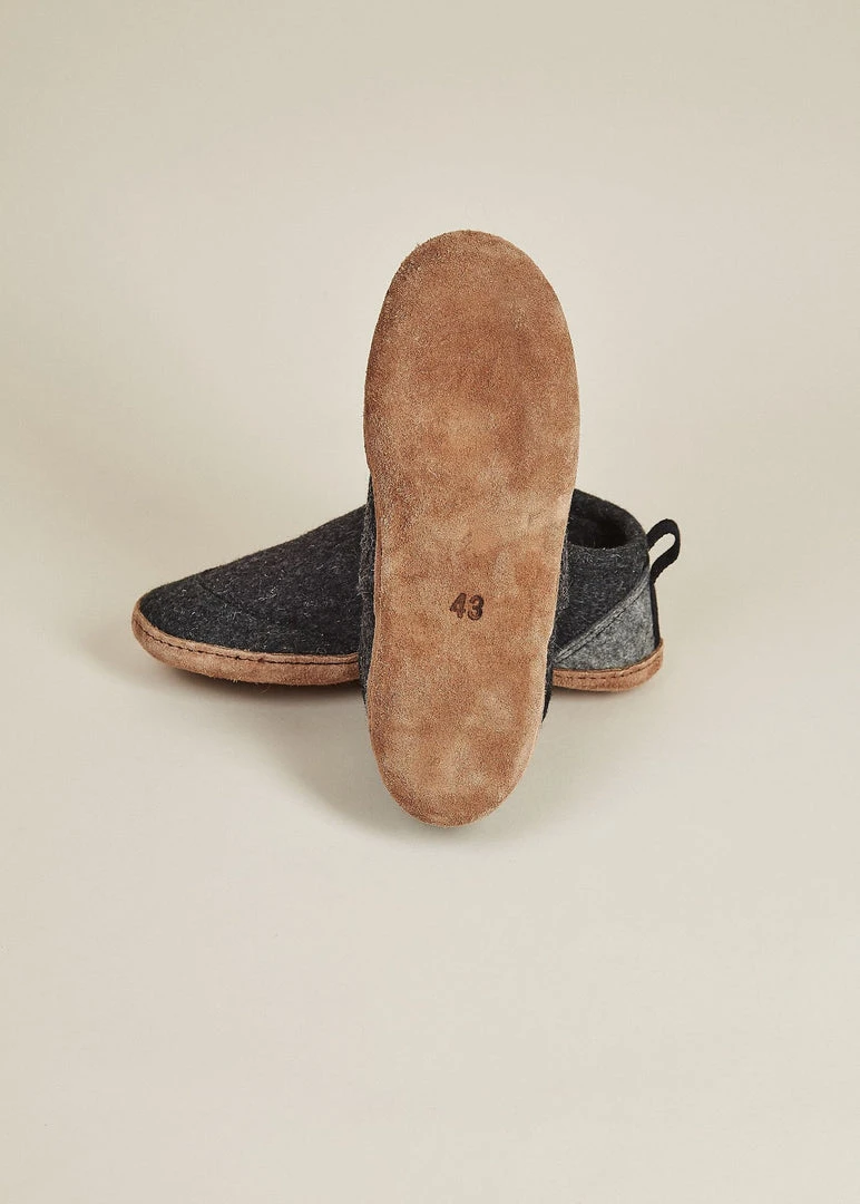 Kyrgies Women's Wool Tengries Slippers - Charcoal Kyrgies Women's Wool Tengries Slippers - Charcoal