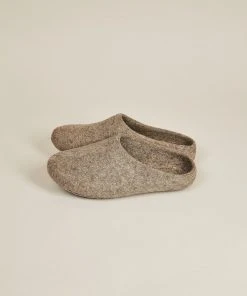 Kyrgies Women's Classic Sole Low Back Wool Slippers - Oatmeal Best Sellers