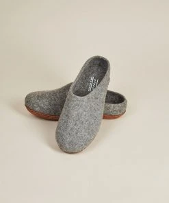 Kyrgies Women's Molded Sole Low Back Wool Slippers - Gray Best Sellers