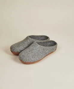 Kyrgies Women's Molded Sole Low Back Wool Slippers - Gray Best Sellers
