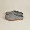 Kyrgies Women's Molded Sole Low Back Wool Slippers - Gray Best Sellers
