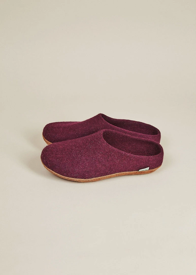 Kyrgies Women's Molded Sole Low Back Wool Slippers - Plum 1 Kyrgies Women's Molded Sole Low Back Wool Slippers - Plum