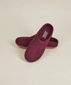 Kyrgies Women's Molded Sole Low Back Wool Slippers - Plum 11 Kyrgies Women's Molded Sole Low Back Wool Slippers - Plum