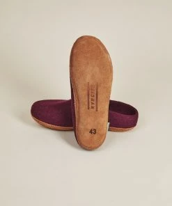 Kyrgies Women's Molded Sole Low Back Wool Slippers - Plum 10 Kyrgies Women's Molded Sole Low Back Wool Slippers - Plum