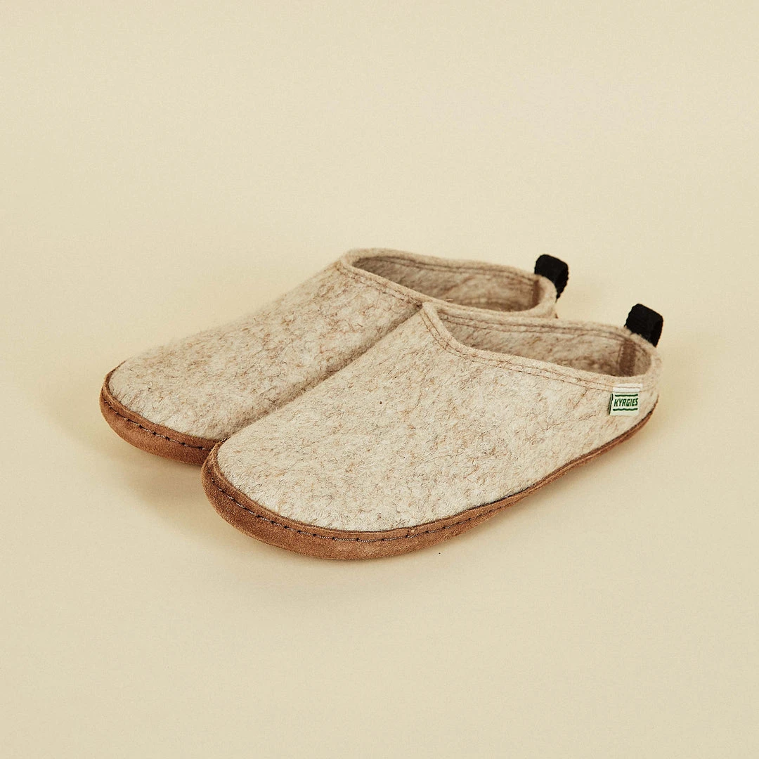 Kyrgies Women's Wool Slipper Slides - Oatmeal Kyrgies Women's Wool Slipper Slides - Oatmeal
