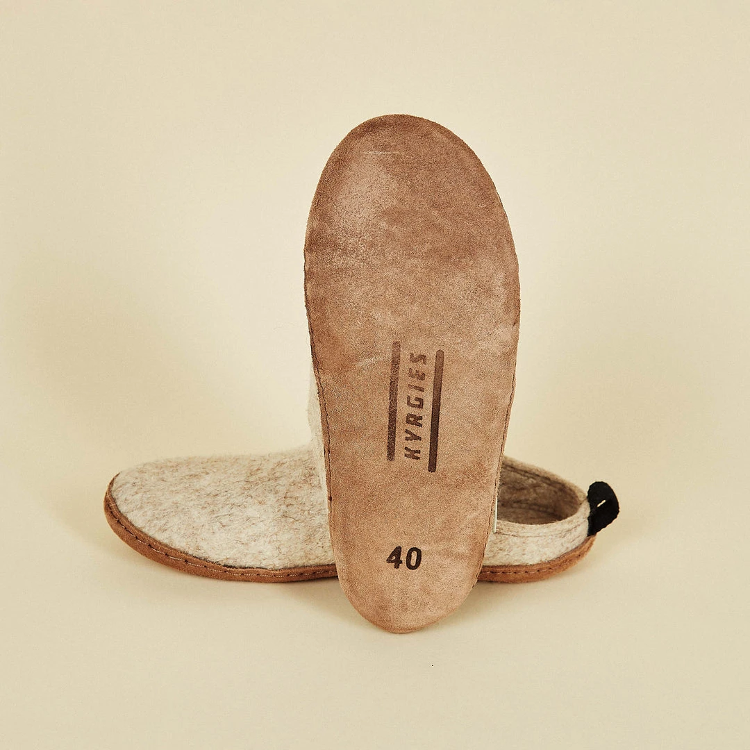 Kyrgies Women's Wool Slipper Slides - Oatmeal Kyrgies Women's Wool Slipper Slides - Oatmeal