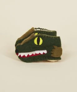 Silk Road Bazaar Kids' + Baby Wool Baby Booties - Alligator