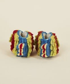 Silk Road Bazaar Wool Baby Booties - Fish