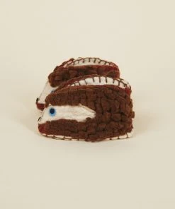 Silk Road Bazaar Wool Baby Booties - Hedgehog