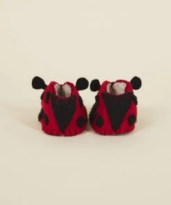 Silk Road Bazaar Wool Baby Booties - Ladybug Kids' + Baby