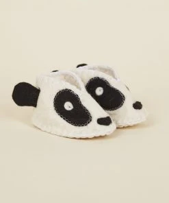 Silk Road Bazaar Wool Baby Booties - Panda