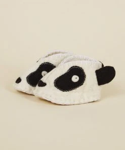 Silk Road Bazaar Wool Baby Booties - Panda