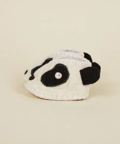 Silk Road Bazaar Wool Baby Booties - Panda