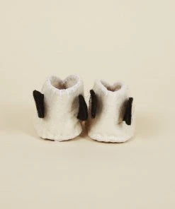 Silk Road Bazaar Wool Baby Booties - Panda