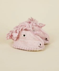 Silk Road Bazaar Wool Baby Booties - Unicorn