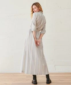 WVN Striped Shirt Maxi Dress