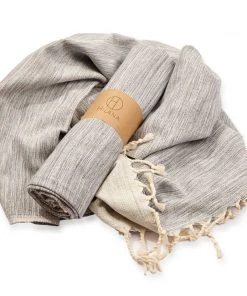 Hilana: Upcycled Cotton Yalova Upcycled Marbled Turkish Towel / Blanket - Blue 7 Hilana: Upcycled Cotton Yalova Upcycled Marbled Turkish Towel / Blanket - Blue