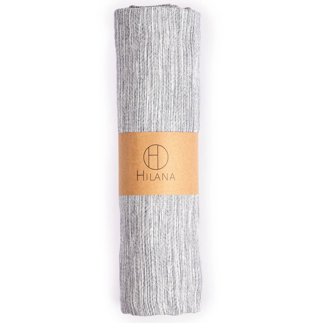 Hilana: Upcycled Cotton Yalova Upcycled Marbled Turkish Towel / Blanket - Blue Hilana: Upcycled Cotton Yalova Upcycled Marbled Turkish Towel / Blanket - Blue