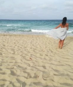 Hilana: Upcycled Cotton Yalova Upcycled Marbled Turkish Towel / Blanket - Blue 3 Hilana: Upcycled Cotton Yalova Upcycled Marbled Turkish Towel / Blanket - Blue