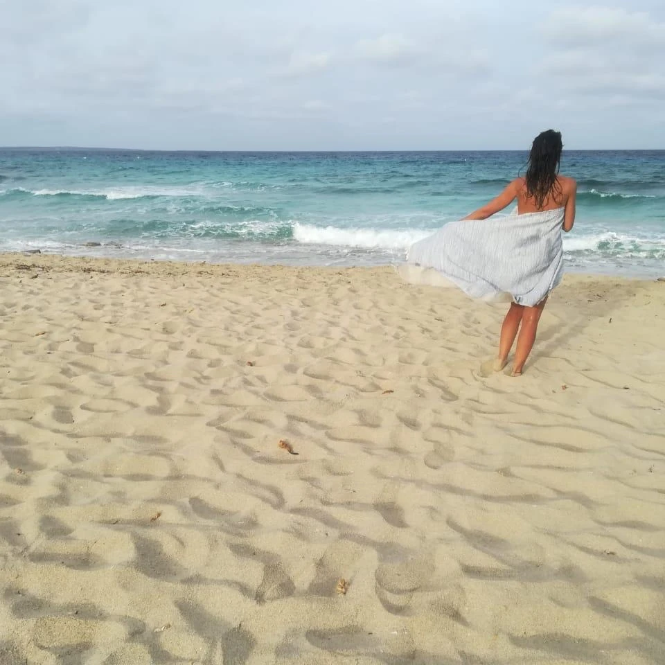 Hilana: Upcycled Cotton Yalova Upcycled Marbled Turkish Towel / Blanket - Blue Hilana: Upcycled Cotton Yalova Upcycled Marbled Turkish Towel / Blanket - Blue