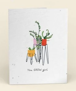 Cute Root You Grow Girl Plantable Cards - 10 Pack Greeting Cards