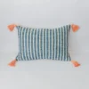 Zuahaza Home Goods Jardín Throw Pillow Cover - Indigo + Seaglass
