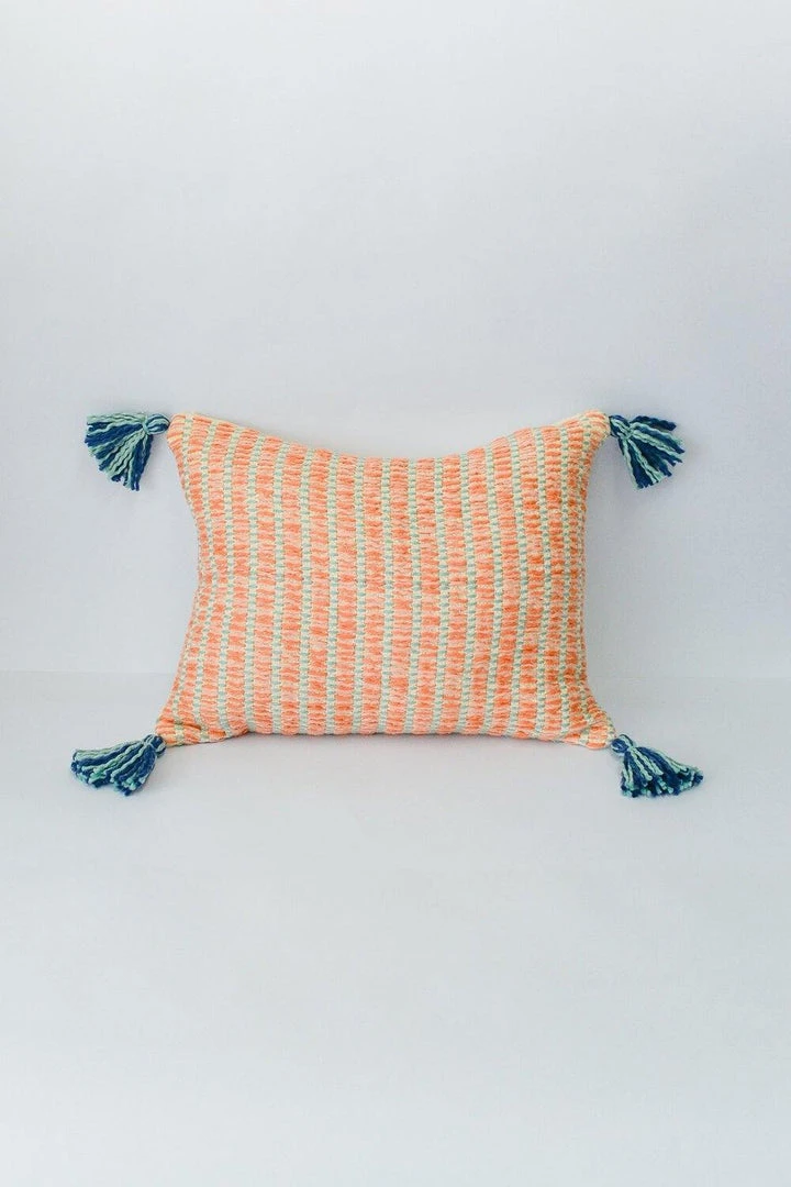 Zuahaza Home Goods Jardín Throw Pillow Cover - Seaglass + Apricot 1 Zuahaza Home Goods Jardín Throw Pillow Cover - Seaglass + Apricot