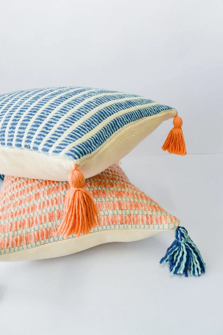 Zuahaza Home Goods Jardín Throw Pillow Cover - Seaglass + Apricot 3 Zuahaza Home Goods Jardín Throw Pillow Cover - Seaglass + Apricot