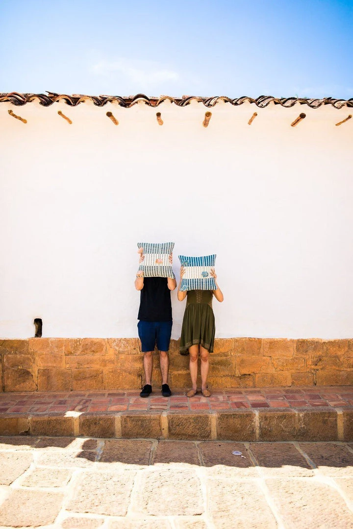 Zuahaza Salento Throw Pillow Cover - Indigo + Apricot Zuahaza Salento Throw Pillow Cover - Indigo + Apricot