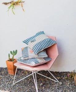 Zuahaza Salento Throw Pillow Cover - Indigo + Seaglass Handcrafted