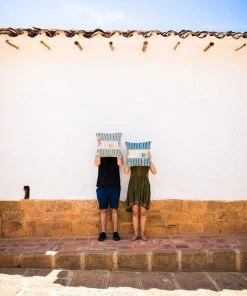 Zuahaza Salento Throw Pillow Cover - Indigo + Seaglass Handcrafted