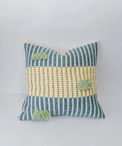 Zuahaza Salento Throw Pillow Cover - Indigo + Seaglass Handcrafted